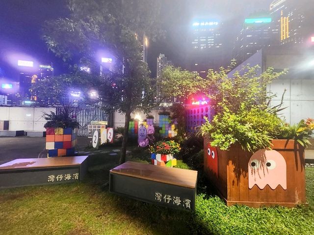 灣仔海濱花園的夜景 🌌