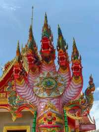 A Colourful Temple in Thailand with A Skywalk to View Into Laos