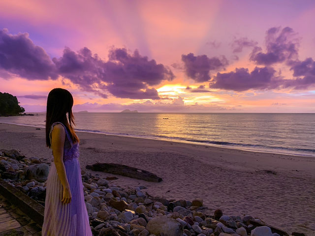 An Enchanting Evening: A Magical Purple Sunset After the Rain