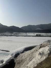 Nice views in Ouchijuku with a little snow