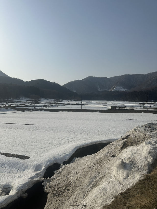 Nice views in Ouchijuku with a little snow