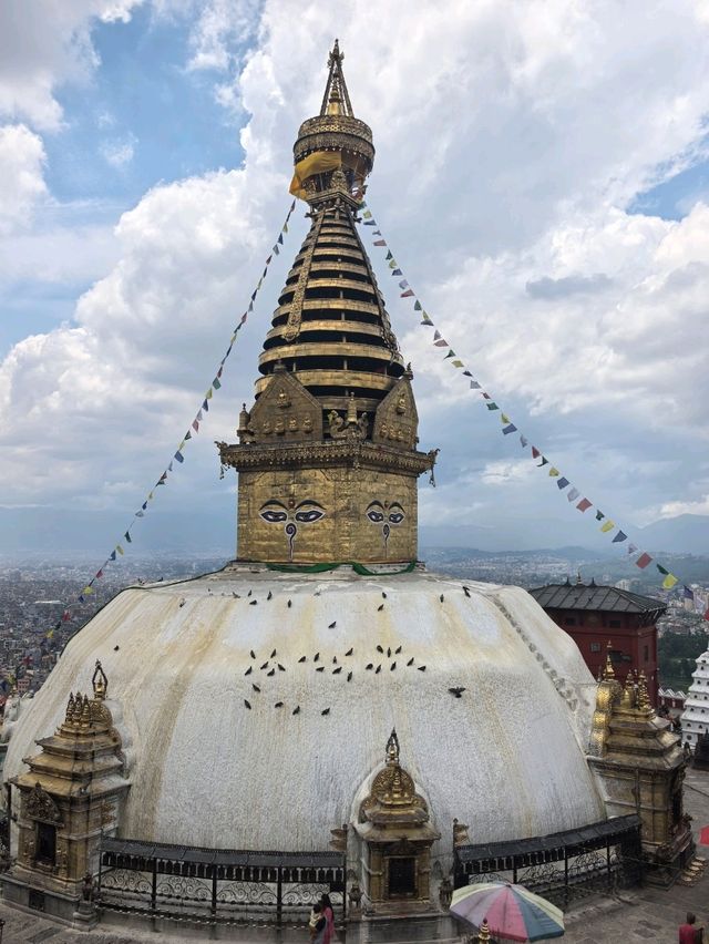 Monkey Temple, The Giant Dome famous stupa in Kathmandu