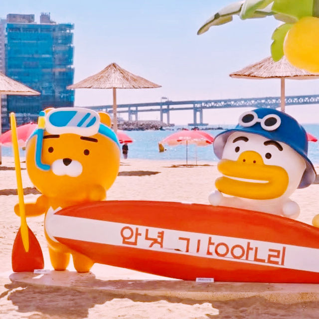 🌊📸 *Gwangalli Beach’s Kakao Friends Photo Zone: Cute Overload by the Sea!* 🌴💛