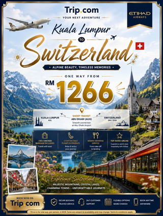 Куала-Лумпур → Швейцария от 1266 RM в одну ст.