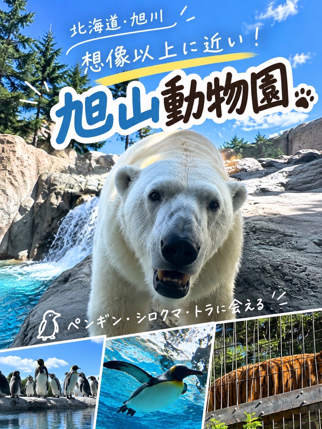 【北海道・旭川】シロクマが目の前に…！旭山動物園で出会った迫力の動物たち🐻‍❄️