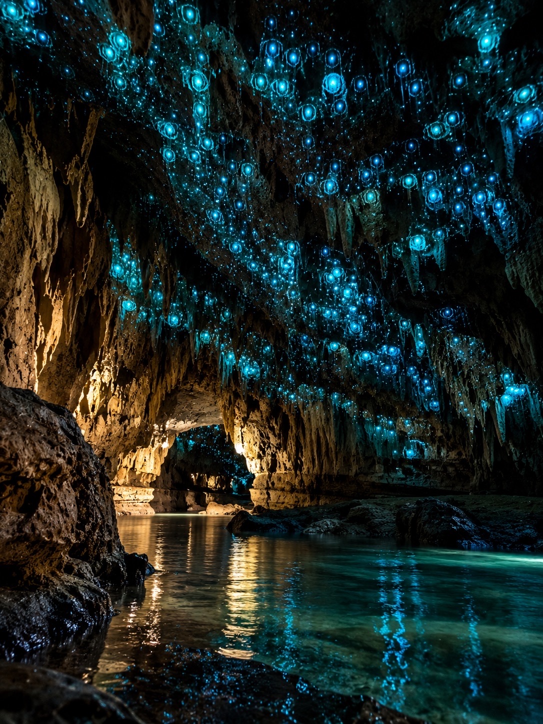 🌌💙 ถ้ำที่มีแสงดาวอยู่ใต้ดิน — Waitomo Glowworm Caves, นิวซีแลนด์ 🇳🇿