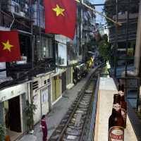 Famous train street in Hanoi