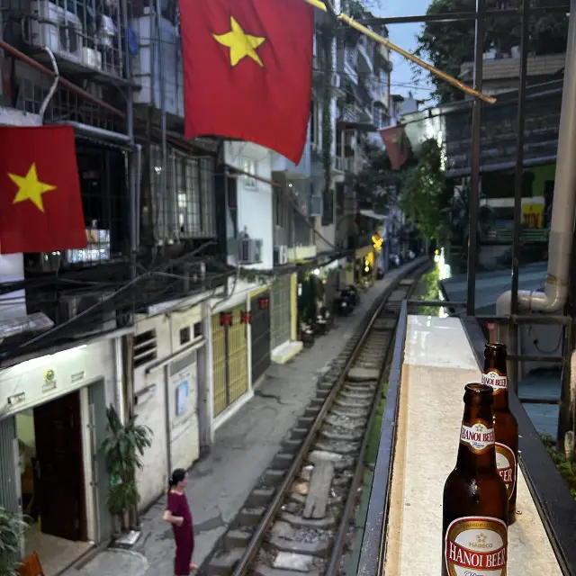 Famous train street in Hanoi