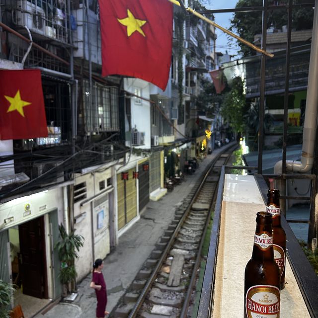 Famous train street in Hanoi