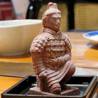Xi'an delights: Drumtower from a rooftop, terracotta warriors and streetfood