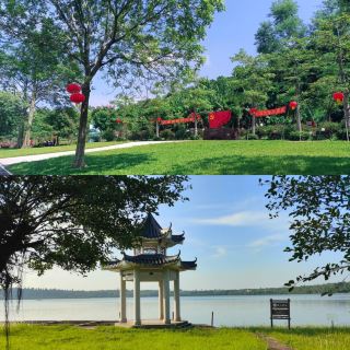 One of only two maar lakes in the world! Zhanjiang Huguangyan, where the water is so clear that even fallen leaves don't sink