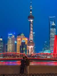 Zhapu Road Bridge จุดถ่ายรูปหอไข่มุกยามค่ำคืน