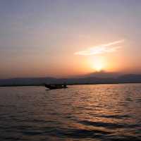 Sunset at Inle Lake.