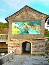 Magnificent street art in an ancient water town