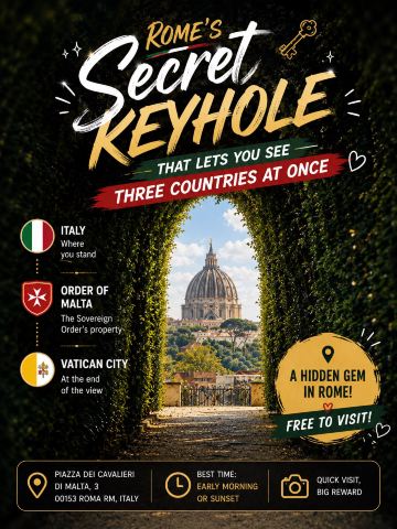 🇮🇹 Rome's Secret Keyhole That Lets You See 3 Countries at Once