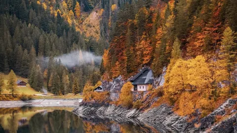 Chasing Autumn’s Majestic Golden Magic at Lake Gosausee — traveler post in Hallstatt