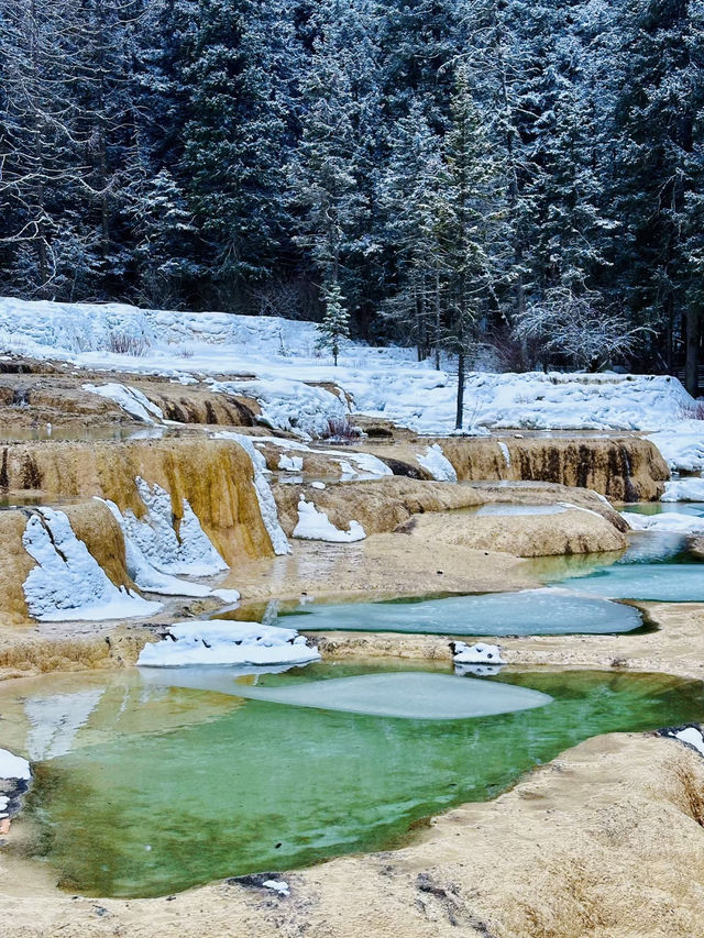 哇，下雪的人間瑤池