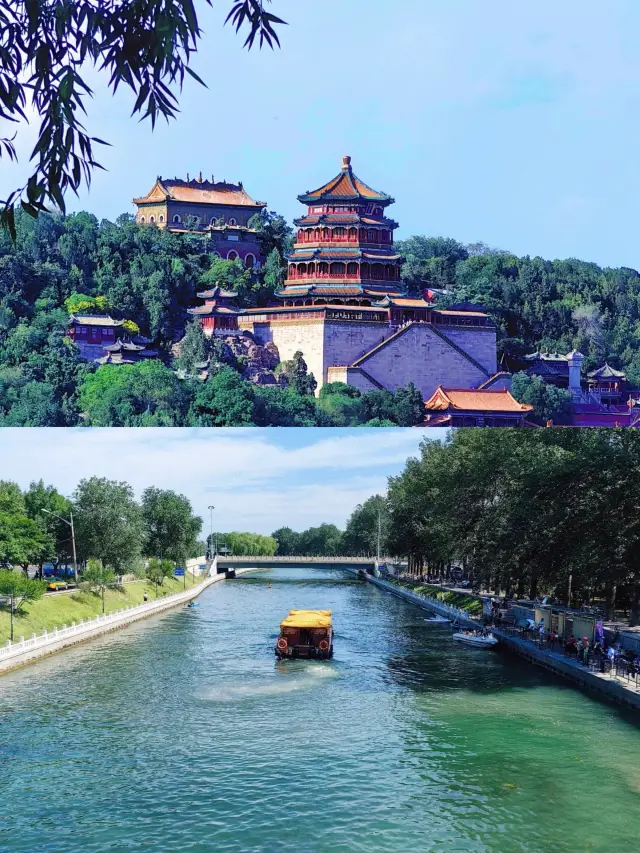 雖熱但美！沿著昆明湖看頤和園 從紫竹院公園北門入園，右轉五十米處，我們在皇家御河遊船碼頭登船了。原本