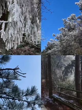 Most Beautiful Winter Mountains Around Changsha… Half Sea of Clouds, Half Rime Frost