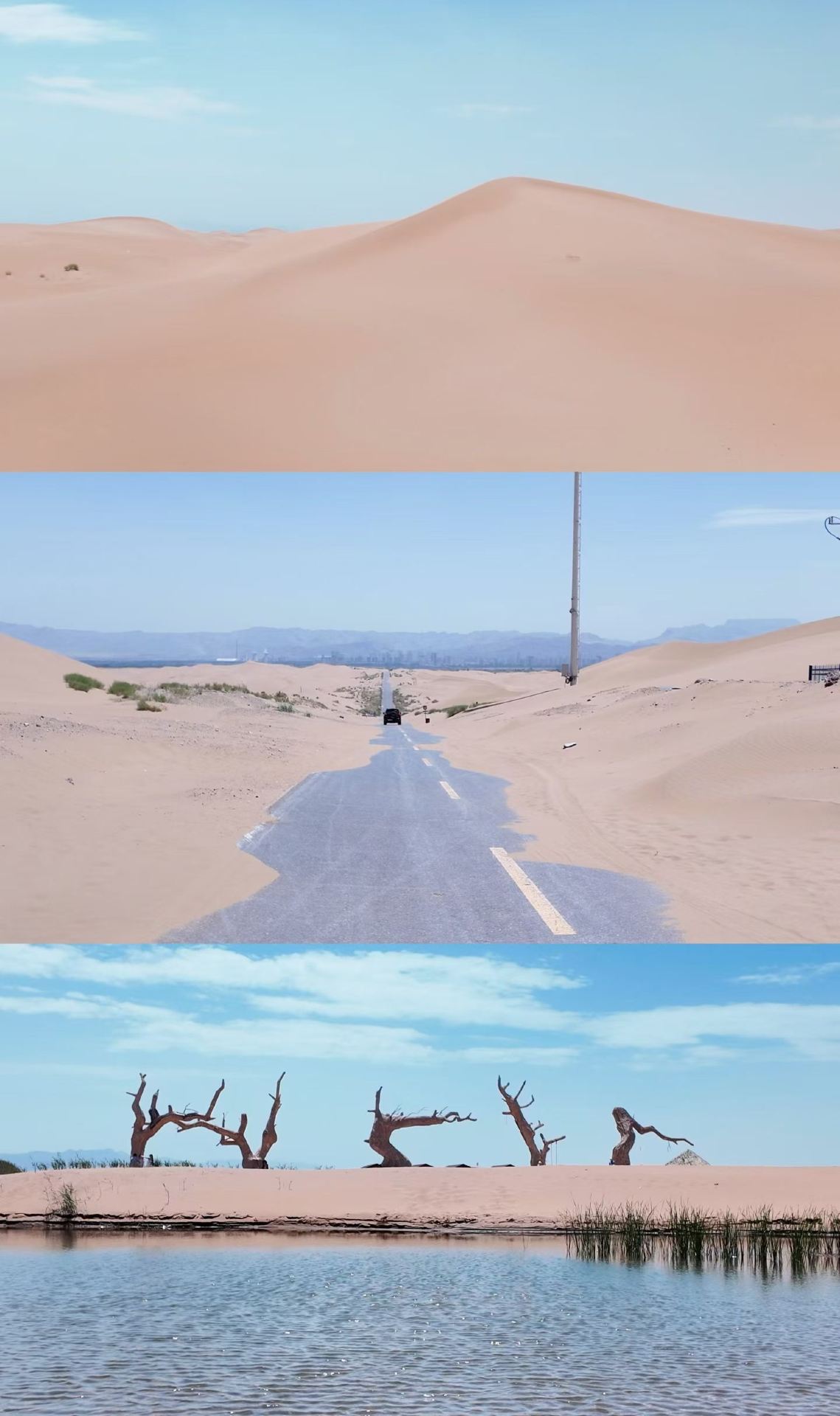 Laut di Wuhai ini bener-bener keren abis!
Road trip melintasi jalan raya gurun 🏜️
Menemukan sebuah oasis di tengah gurun 🌵
Air danaunya yang biru jernih, cocok banget buat ambil foto ala pantai dengan vibes Jepang~

📍Kawasan Wisata Danau Wuhai
"Maladewa"-nya Inner Mongolia
💰Tiket masuk: Gratis (Ada biaya tambahan untuk masuk ke area gurun)
🕐Saran durasi wisata: 2-3 jam

📸Rekomendasi Spot Foto:
1️⃣Susuri jalan lingkar danau, kamu bakal ngelewatin sebuah celah, berdiri di situ dan foto danaunya, hasilnya bakal cantik banget!
2️⃣Jalan di sepanjang tepi pantai, pakai lensa wide-angle buat foto seluruh permukaan danaunya, sumpah keren banget!!!!
3️⃣Cari batu di tepi danau buat duduk, terus foto dari belakang, dapet banget deh vibes kesepian yang estetik.
4️⃣Jalan ke arah gurunnya, padukan dengan langit biru dan tanaman hijau, pasti bagus banget deh hasil fotonya.

Warna kebiruannya bener-bener estetik dan premium