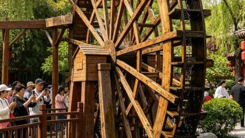 Millennium City Park's Da Song Waterwheel Garden! An immersive way to unlock the wisdom of Northern Song Dynasty agriculture — traveler post in Kaifeng