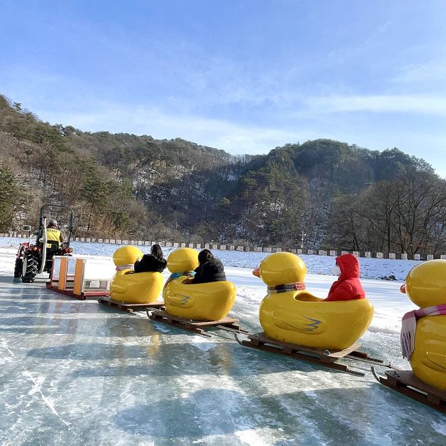 겨울철 익스트림 액티비티, 포천 산정호수 러버덕 기차🐥