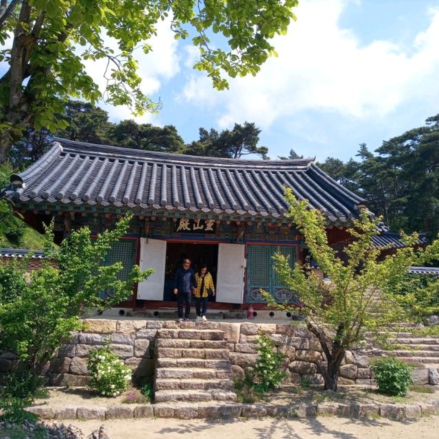 만여개에 연등이 가득한 팔공산 동화사 대웅전 앞에서다