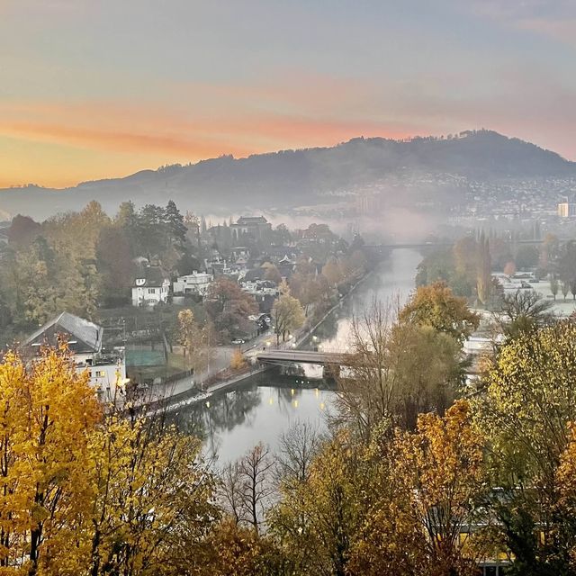 Berne's Sunset: History Illuminated Beauty