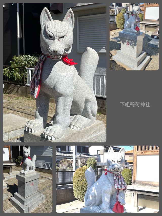 【下組稲荷神社/埼玉県】親狐に挟まれた子狐が可愛らしい