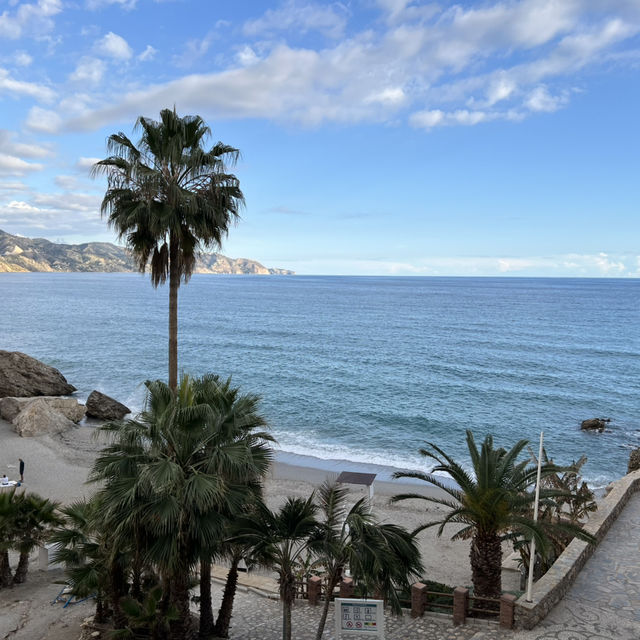 Dinner at sunset place in Nerja Spain