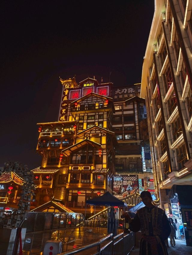 Unique old town on the slope of a hill,Hongya Cave