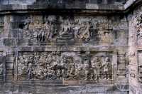 Storytelling Bas Relief at the Borobudur Temple Complex