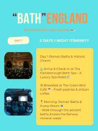 Bath itinerary 