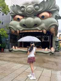 ศาลเจ้าหัวสิงโตที่กลืนโชคร้ายคายโชคดีที่โอซาก้า