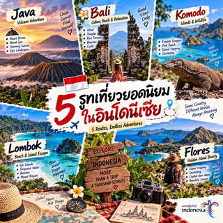 🇮🇩 5 Popular Travel Routes in Indonesia 🗺️