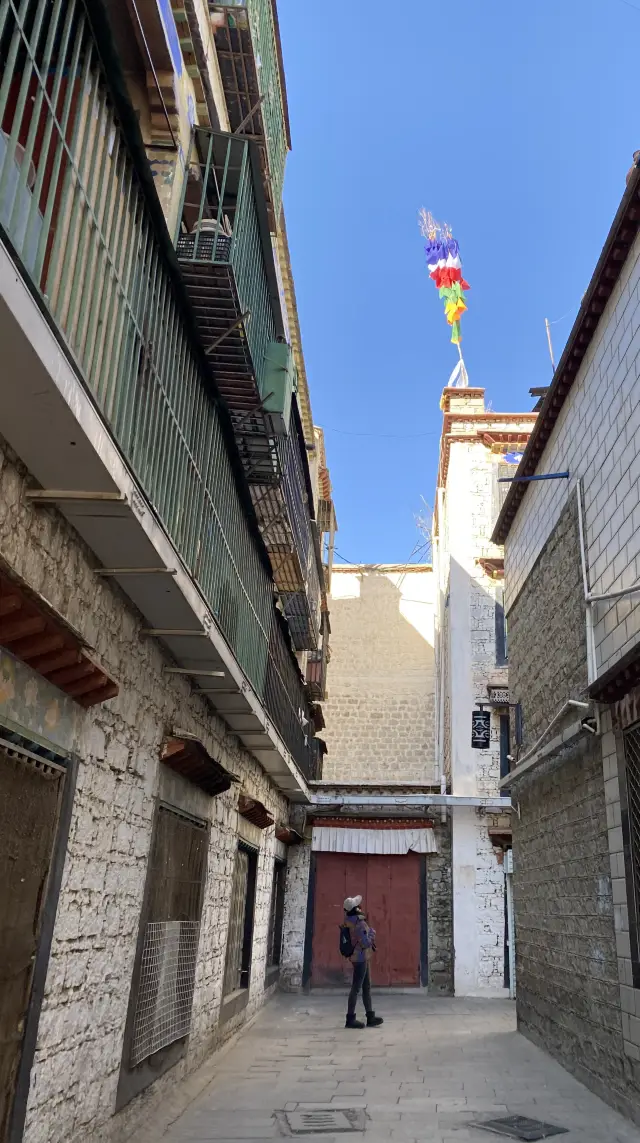 Pilgrims worship at the Potala Palace and take photos with the Renminbi on Barkhor Street