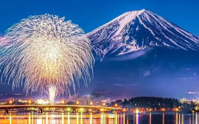 河口湖冬季煙花