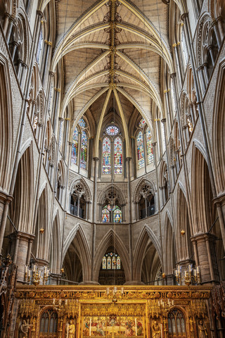 Westminster on a sunny day, with sunlight spotlighting every name