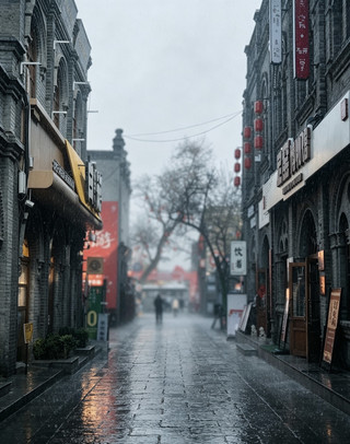 Drizzling rain on West Street: A glimpse into the past of Baoding's ancient city