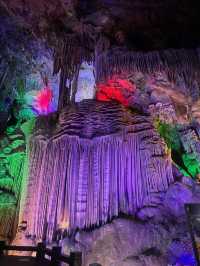 Magnificent Stalactite Formations in Rainbow Colors at the Silver Cave of Guilin