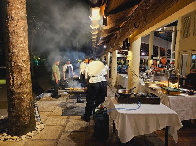 Having our best meal in Langkawi, BBQ night at Rebak Island