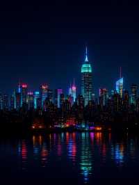NEW YORK – MANHATTAN SKYLINE AT NIGHT