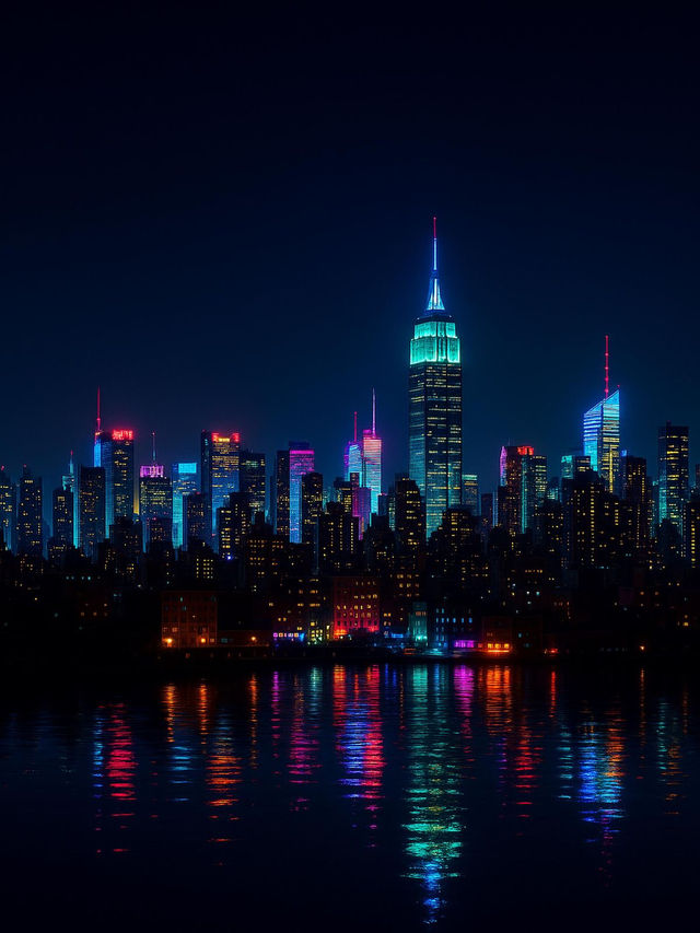 NEW YORK – MANHATTAN SKYLINE AT NIGHT NEW YORK – MANHATTAN SKYLINE AT NIGHT