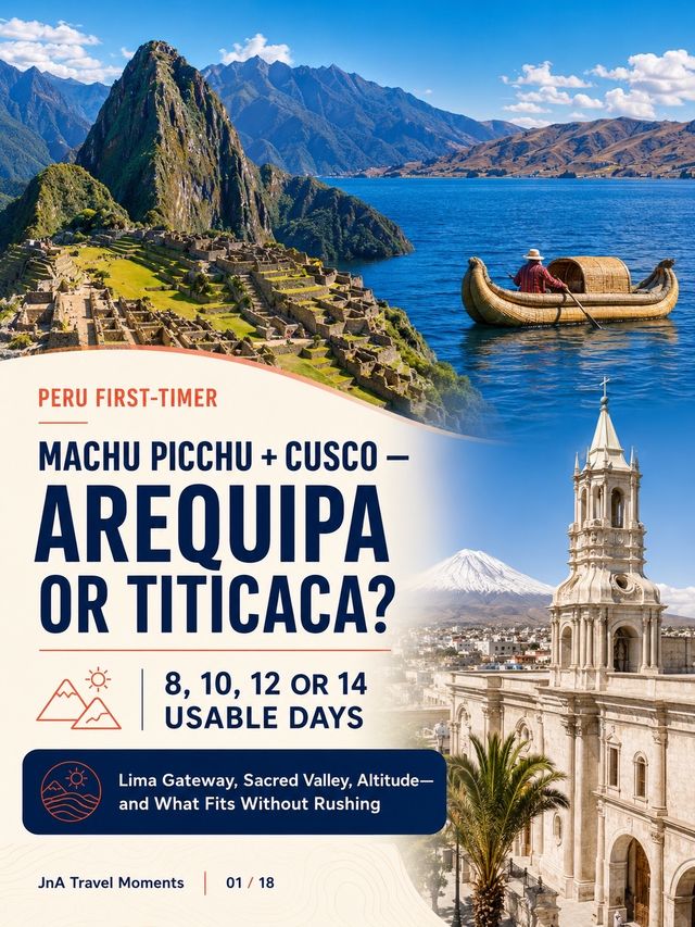 Peru First-Timer Route Builder: Lima + Cusco—Add Arequipa or Lake Titicaca? Peru First-Timer Route Builder: Lima + Cusco—Add Arequipa or Lake Titicaca?