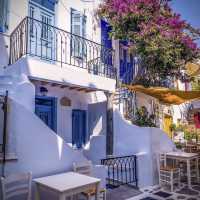 Colourful Tinos Island ❤️💙🤍🩷