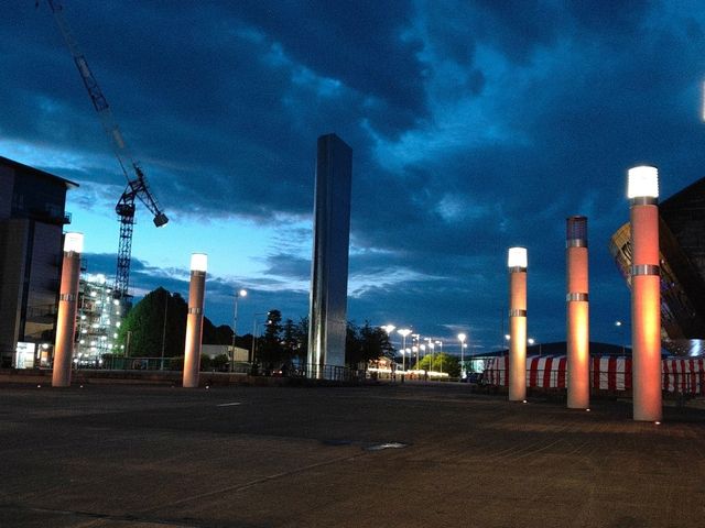 cardiff bay in evening
