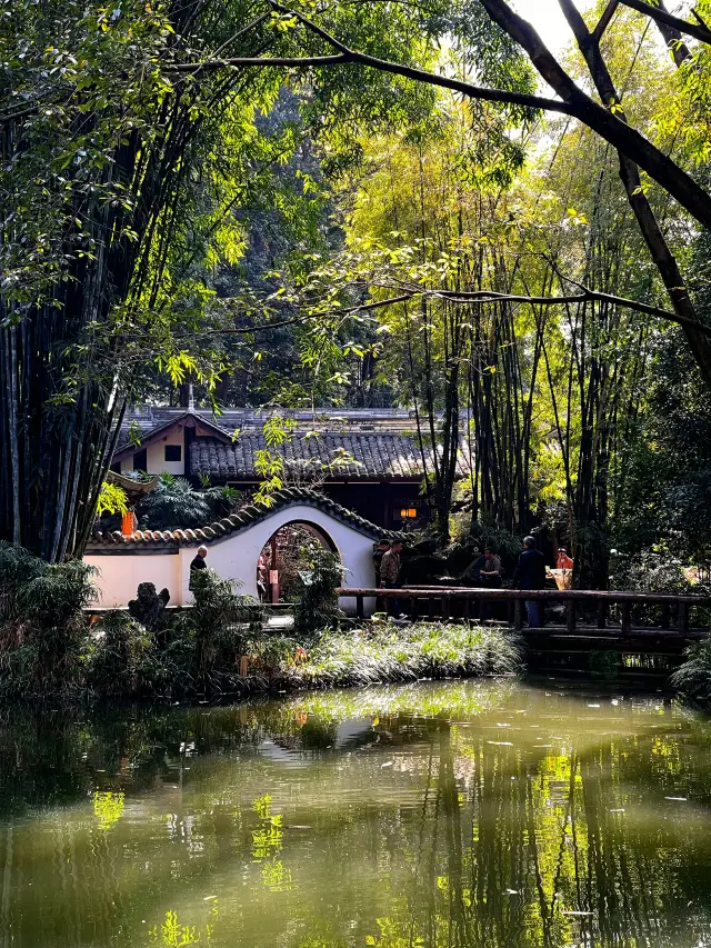 成都で最も森系の博物館、杜甫草堂の花がすべて咲いています