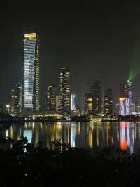 Enjoying night view of Shenzhen 