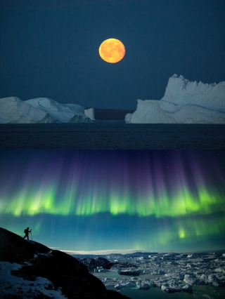 Witness Aurora and Full Moon in the Arctic