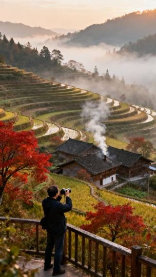 Enshi Niudongping Autumn and Winter Guide: Own the Golden Rice Fields and Red Leaf Secret Realm of Western Hubei